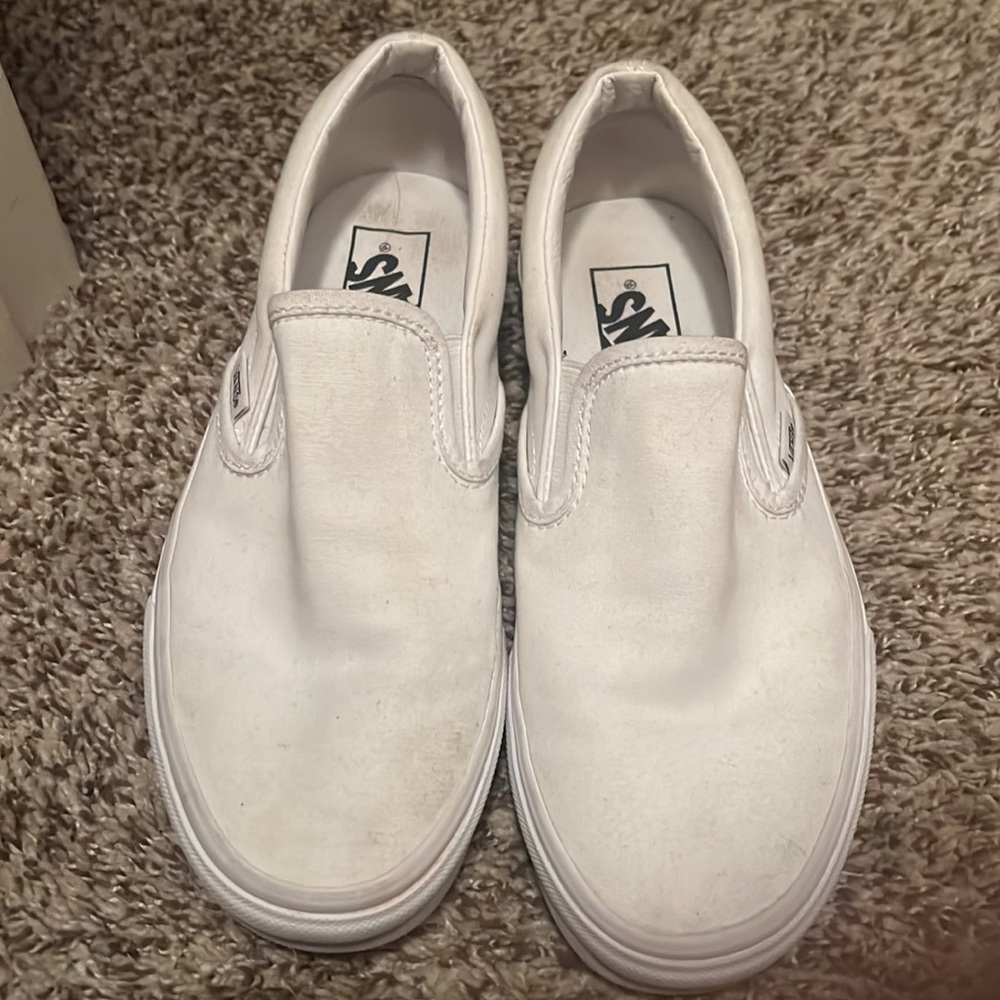White slide on vans